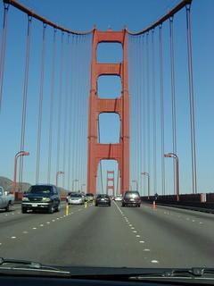 Golden Gate Bridge from our car<br>Location: <a href="https://www.google.com/maps/search/?api=1&query=37.81157,-122.47754" target="_new">Golden Gate Bridge</a>